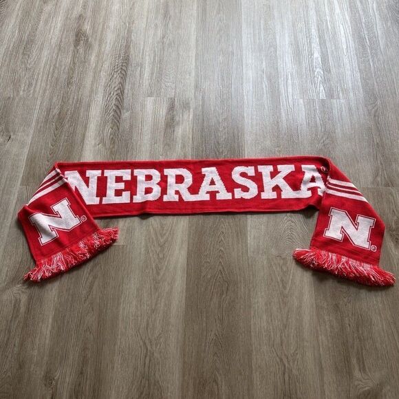 Nebraska Cornhuskers Ruffneck Scarf Unisex Red/White - Picture 1 of 6